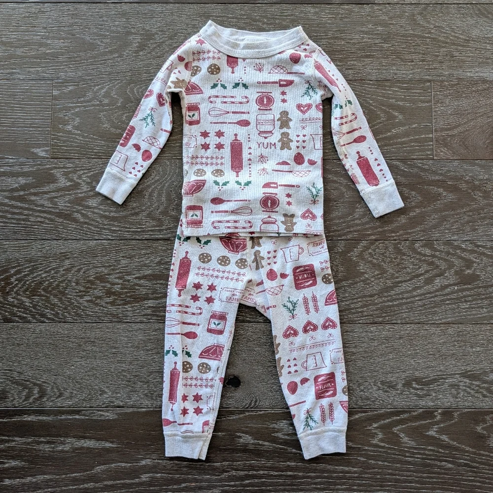 Hanna Andersson Long John Pajama Set In Get Baking Size 2